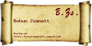 Bohun Zsanett névjegykártya